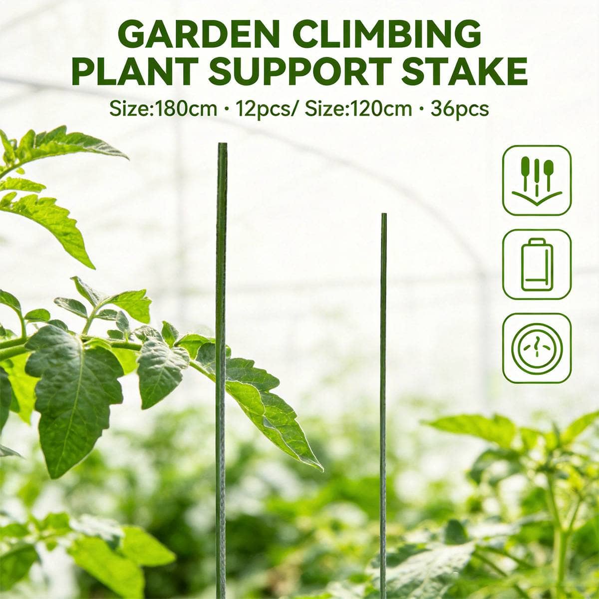 Plant Support Stakes for Climbing Plants - 120 x 1.1 cm, Pack of 36 - view 2