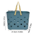 Plastic Bathroom Storage Basket Set with Heart Cutouts, Pack of 4 - view 3