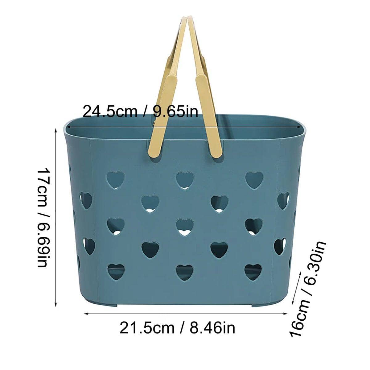 Plastic Bathroom Storage Basket Set with Heart Cutouts, Pack of 4 - view 3
