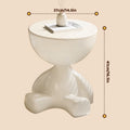 Plastic Bear-Shaped Mini Side Table with Flip-Top Storage in Cream White - view 3