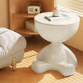 Plastic Bear-Shaped Mini Side Table with Flip-Top Storage in Cream White - view 4