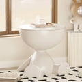 Plastic Bear-Shaped Mini Side Table with Flip-Top Storage in Cream White - view 5