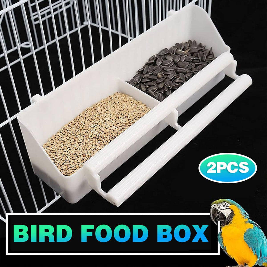 Plastic Bird Cage Feeder and Water Bowl for Small Pet Birds, Pack of 2