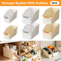 Plastic Cabinet Storage Boxes, Set of 2 - Large, White (31.5 x 17.5 x 20 cm) - view 2