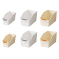 Plastic Cabinet Storage Boxes, Set of 2 - Small, White and Beige (24 x 9.7 x 12.6 cm) - view 3