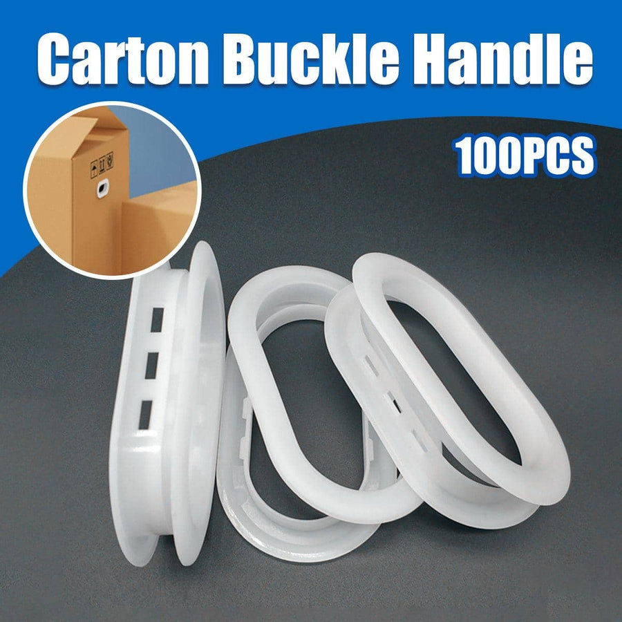 Plastic Carton Box Handles, Snap in Grip for Moving Boxes, Pack of 100
