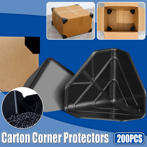 Plastic Carton Corner Protectors, Anti-Collision Edge Guards - Black, Pack of 200