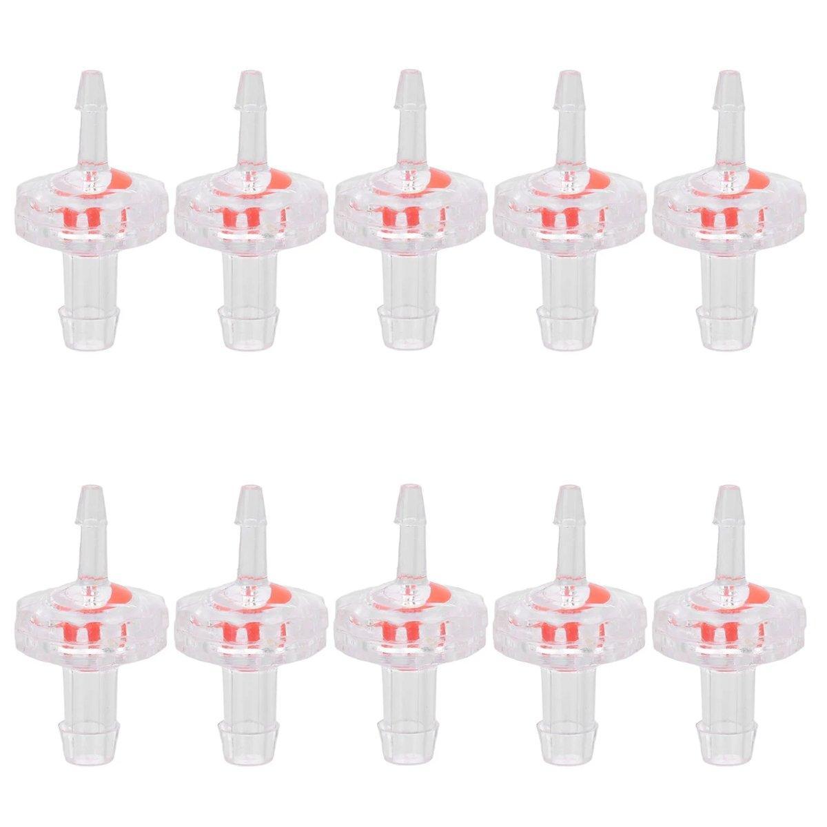 Plastic Check Valve for Water and Air Lines, Pack of 10 - 3 mm to 7 mm Ends