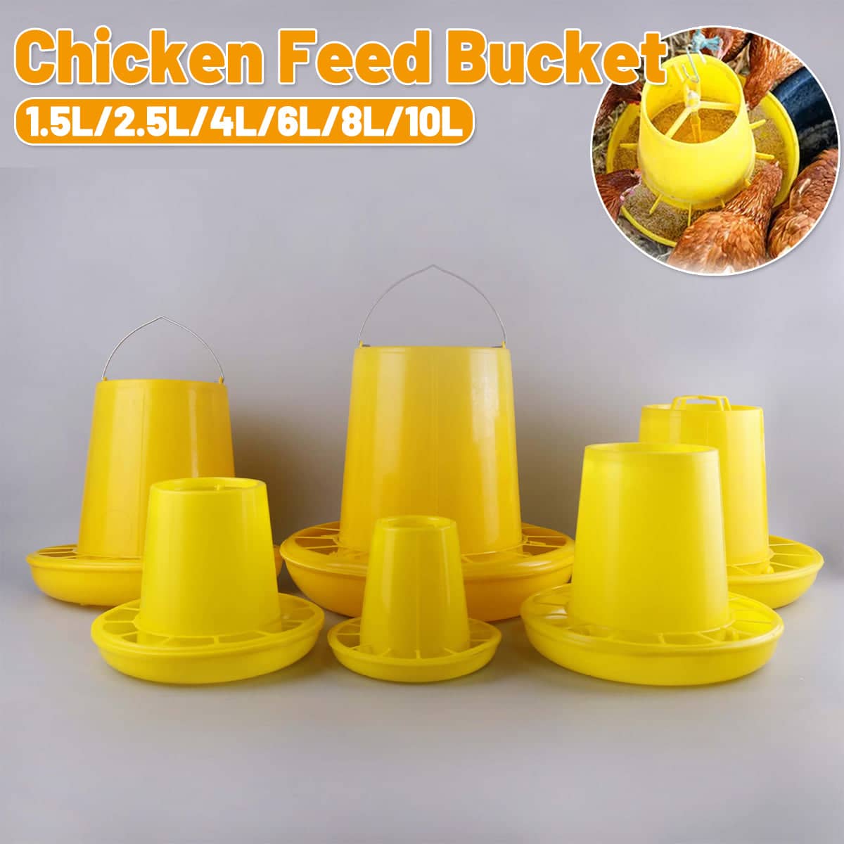 Plastic Chicken Feeder - 10 kg Size, 41 x 34.5 cm - view 2