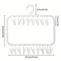 Plastic Clothes Drying Rack Hanger with 18 Removable Clips - White - view 3
