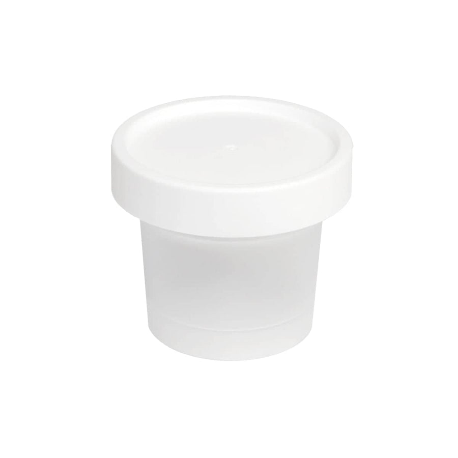 Plastic Cups with Fitted Lids, Pack of 50 - 100ml