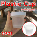 Plastic Cups with Fitted Lids, Pack of 50 - 100ml - view 2