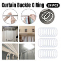 Plastic Curtain C Rings for Shower and Bed Curtains, Pack of 24