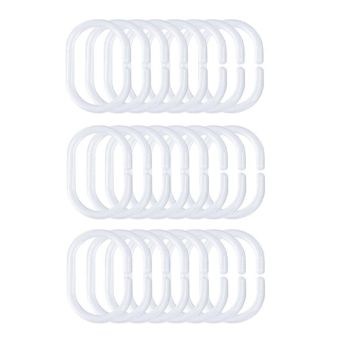 Plastic Curtain C Rings for Shower and Bed Curtains, Pack of 24 - view 2