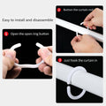 Plastic Curtain C Rings for Shower and Bed Curtains, Pack of 24 - view 5