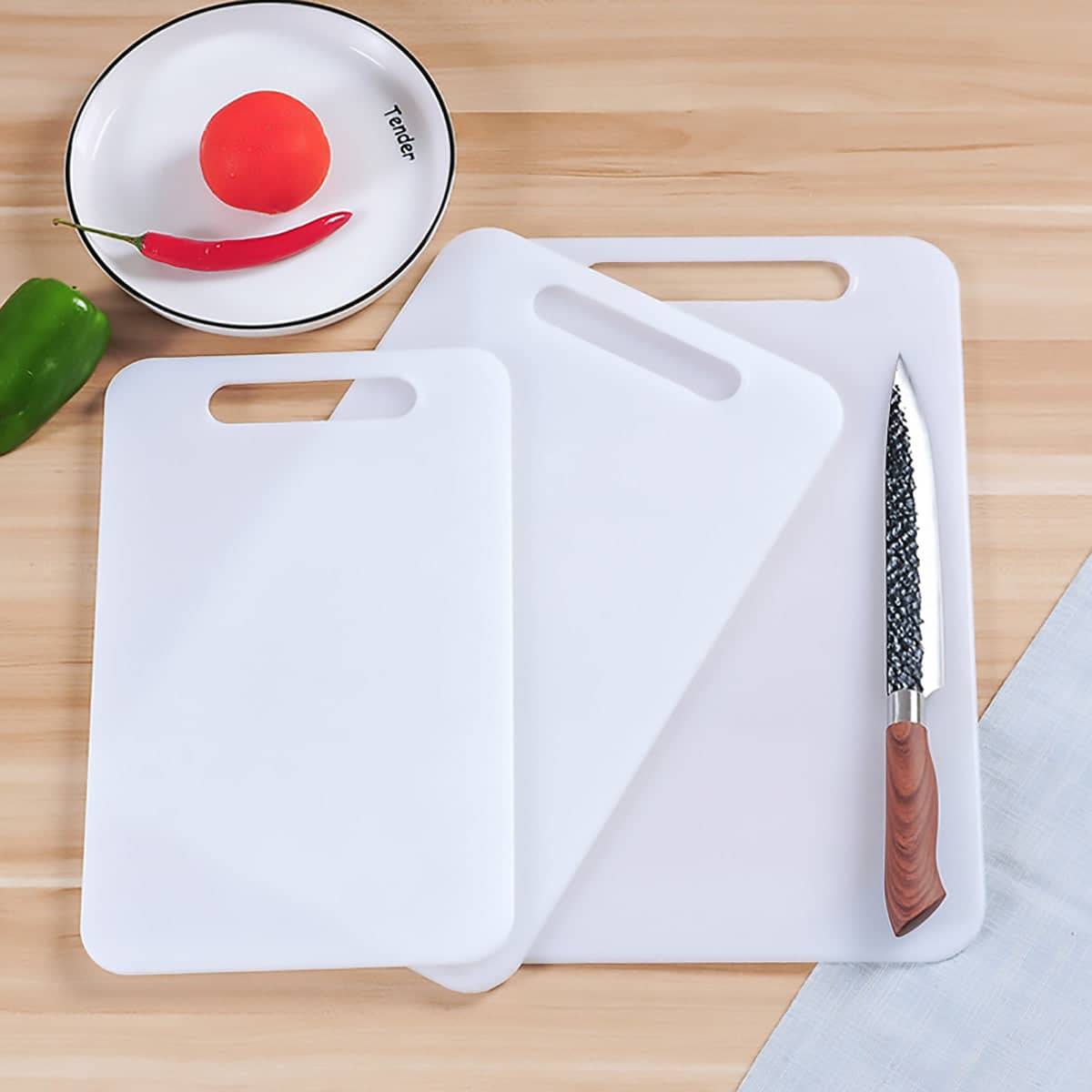 Plastic Cutting Board with Non-Slip Texture and Hanging Hole - 38 x 24 cm - view 5