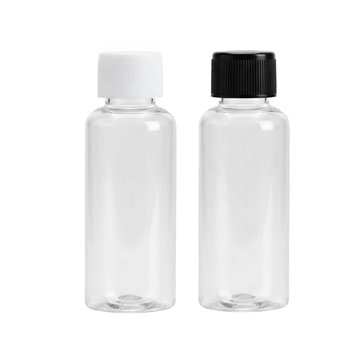 Plastic Dispenser Bottle 30 ml Transparent Small Mouth Leakproof, Pack of 100 with White Cap - view 3