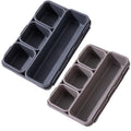 Plastic Drawer Organiser Tray Set of 8 for Kitchen, Office and Bathroom - Light Grey - view 3
