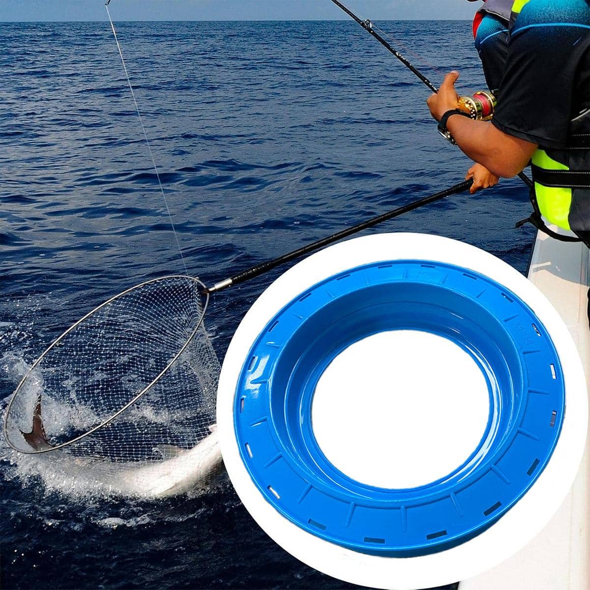 Plastic Fishing Line Coil Reel Spool for Angling, Blue - view 4