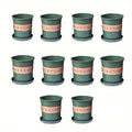 Plastic Flower Pots for Growing Plants, Durable Garden Planter Pots - 24 cm, Pack of 10