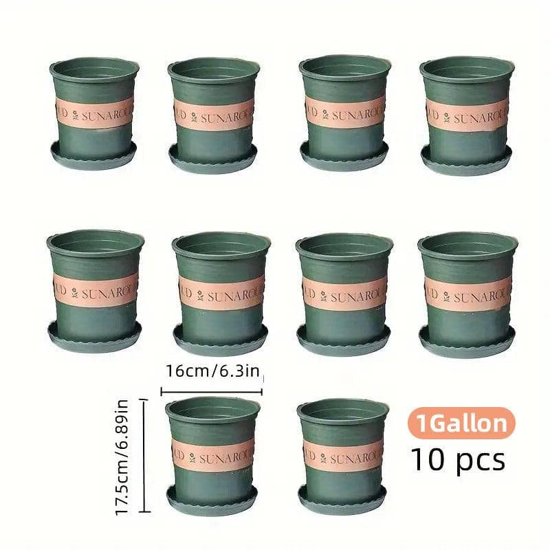 Plastic Flower Pots for Growing Plants, Durable Garden Planter Pots - 24 cm, Pack of 10 - view 4