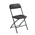 Plastic Folding Chair with Metal Frame - Black