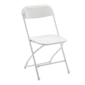 Plastic Folding Chair with Metal Frame - White