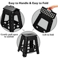 Plastic Folding Step Stool - Black, 22 cm High, Pack of 2 - view 5