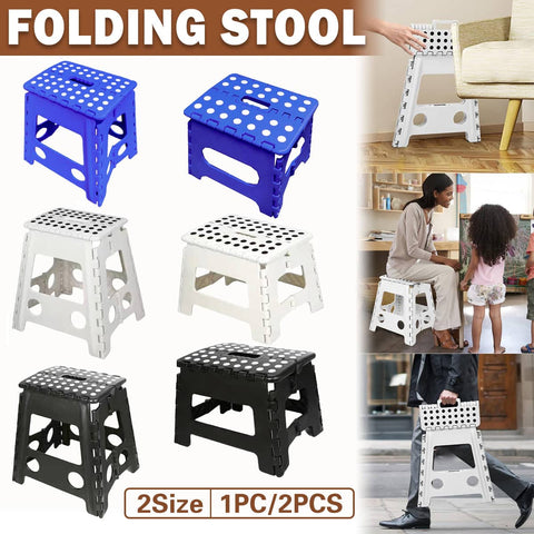 Plastic Folding Step Stool - Blue, 39 cm High, Single - view 2