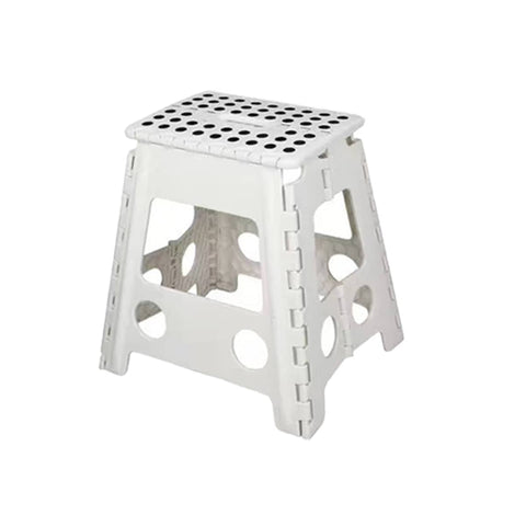 Plastic Folding Step Stool - White, 39 cm High, Single