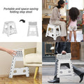 Plastic Folding Stool Set, Pack of 2 - Small 22cm, Black - view 5
