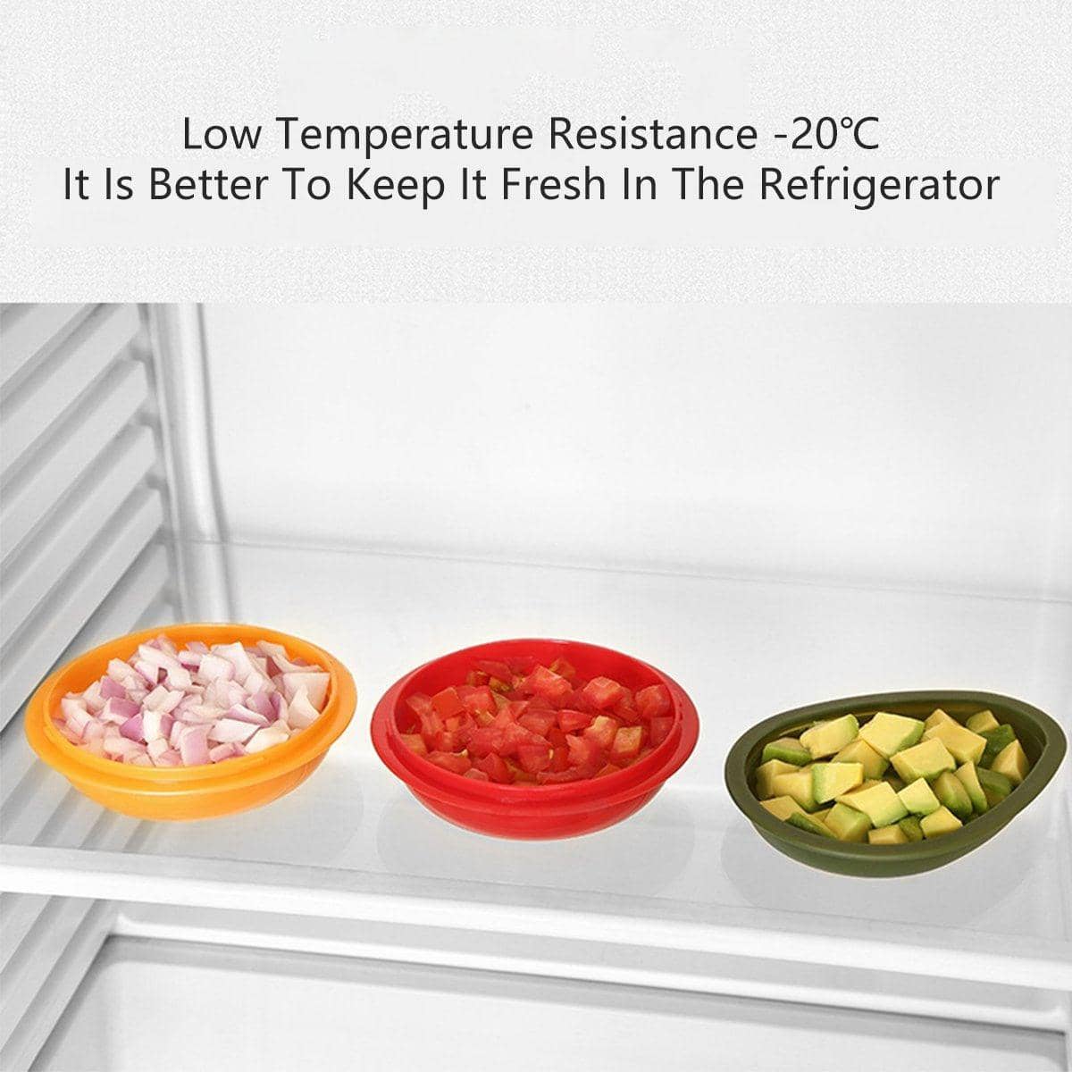 Plastic Food Storage Containers with Lids - Avocado, Tomato and Onion Shapes, Pack of 3 - view 4
