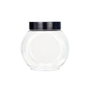 Plastic Food Storage Jars with Screw Lids, Pack of 50 - Black Lids