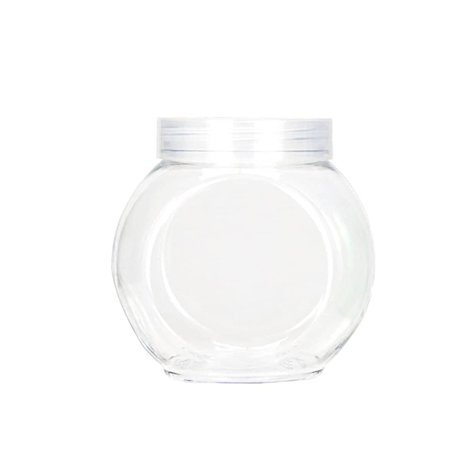 Plastic Food Storage Jars with Screw Lids, Pack of 50 - Clear Lids