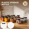 Plastic Food Storage Jars with Screw Lids, Pack of 50 - Clear Lids - view 2