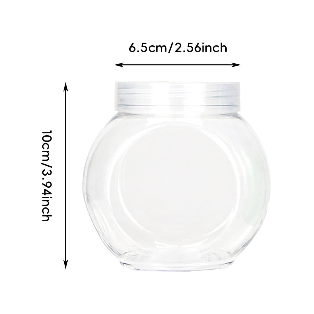 Plastic Food Storage Jars with Screw Lids, Pack of 50 - Clear Lids - view 4