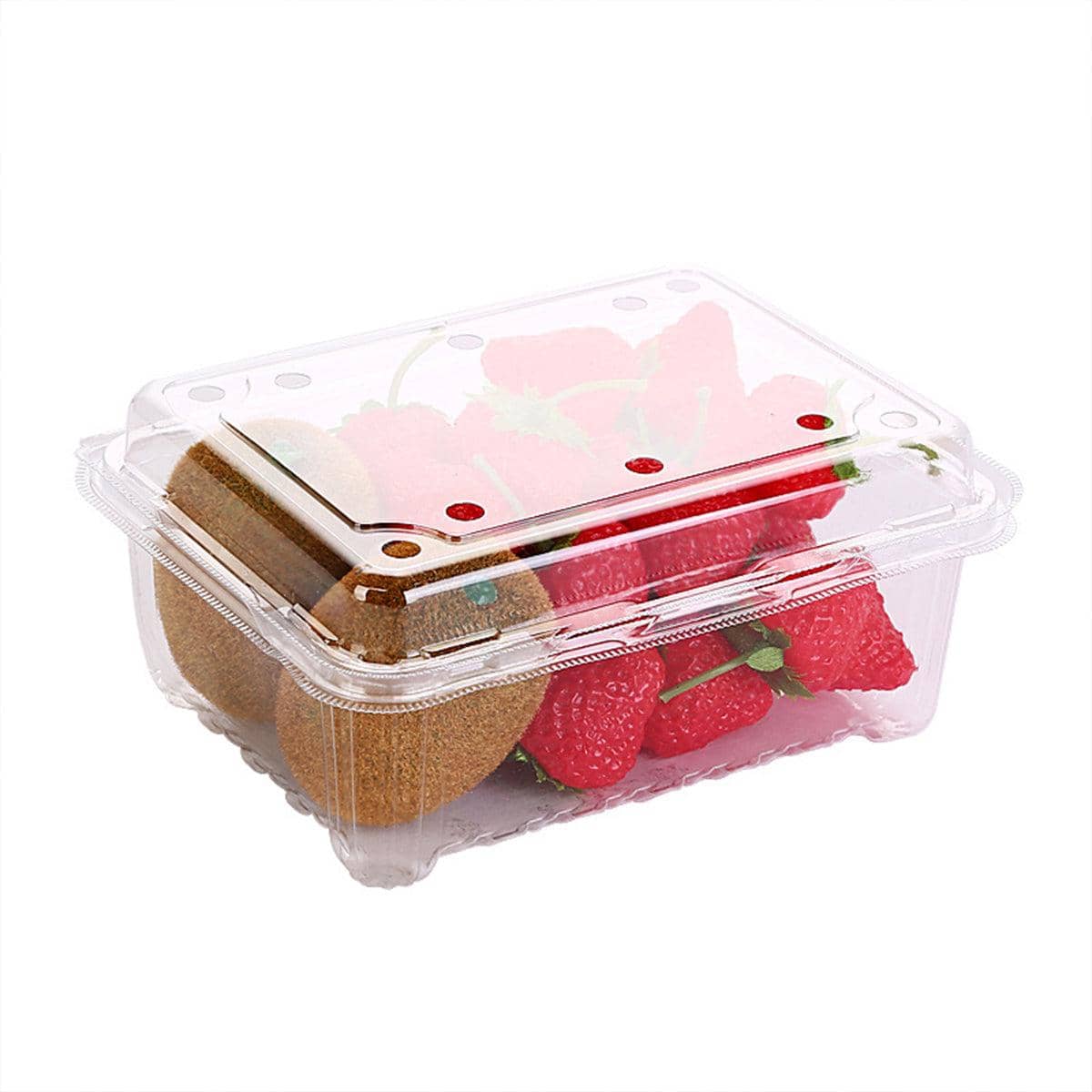 Plastic Fruit Boxes, Pack of 100 - 500g, 18.5 x 14 x 8.5 cm