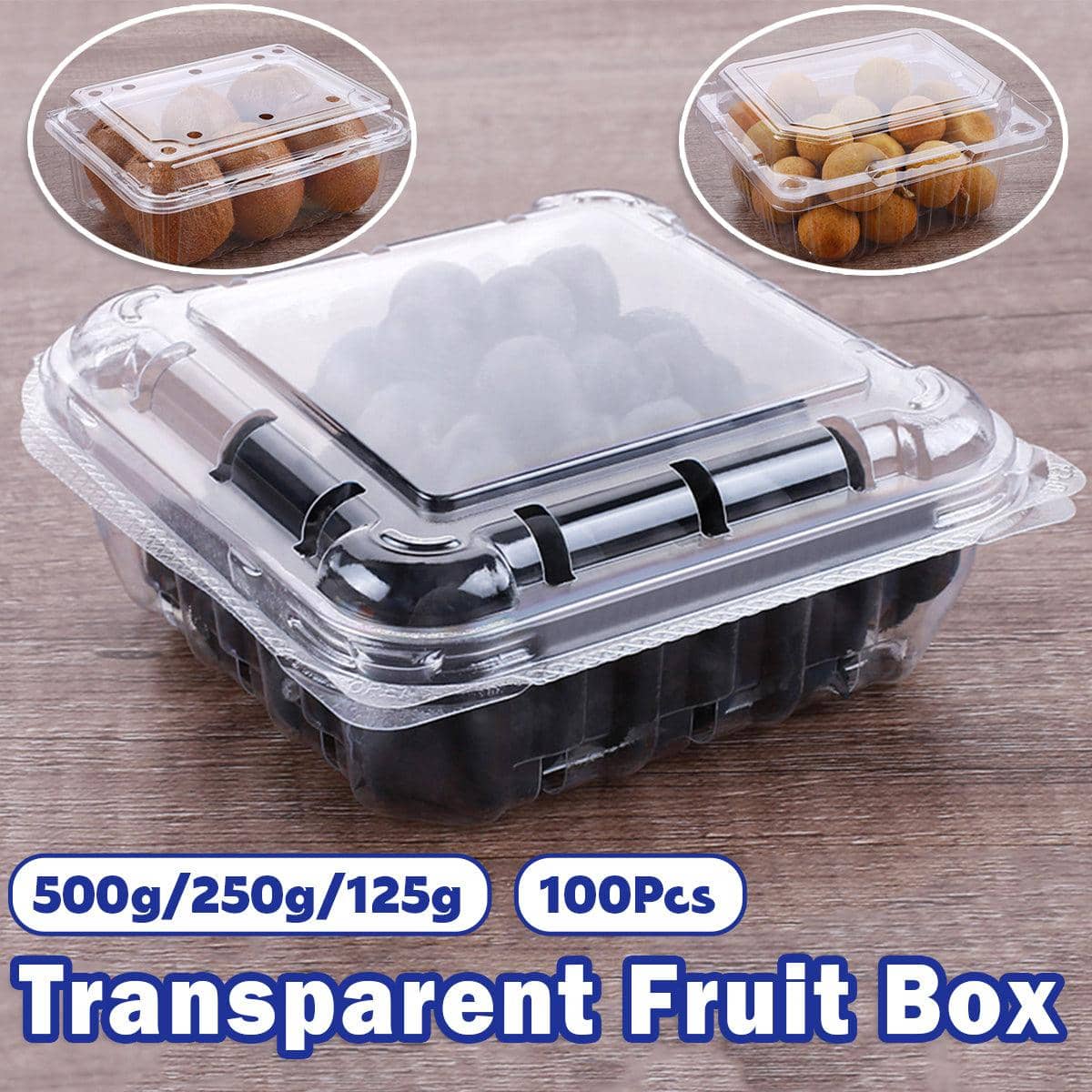 Plastic Fruit Boxes, Pack of 100 - 500g, 18.5 x 14 x 8.5 cm - view 2