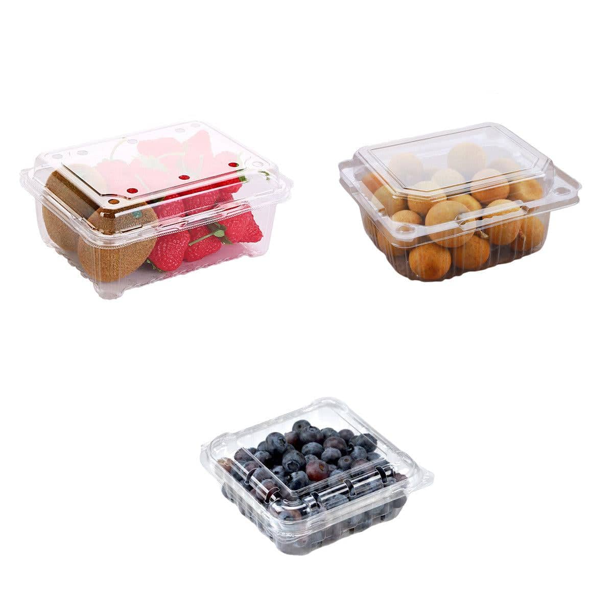 Plastic Fruit Boxes, Pack of 100 - 500g, 18.5 x 14 x 8.5 cm - view 3
