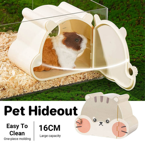 Plastic Hamster Hideout House - 16cm, Cream