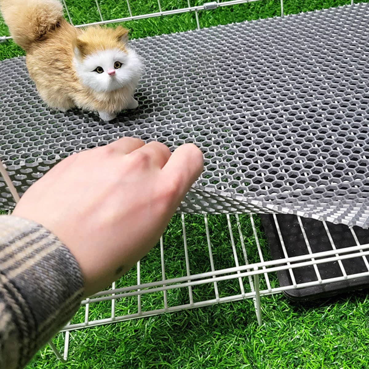 Plastic Honeycomb Pet Cage Floor Mat - Grey, 60 x 45 cm - view 4