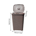 Plastic Laundry Basket Thickened Breathable Home Clothes Storage with Lid - Beige - view 4