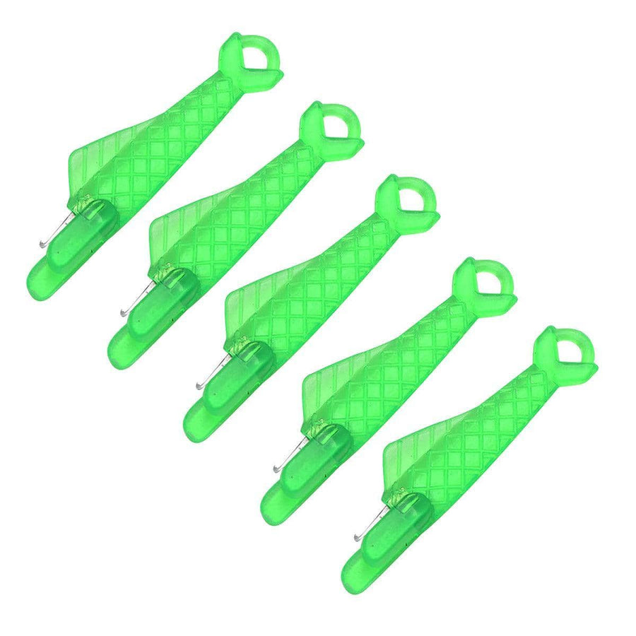 Plastic Needle Threader Tools for Sewing, Pack of 5 - Green