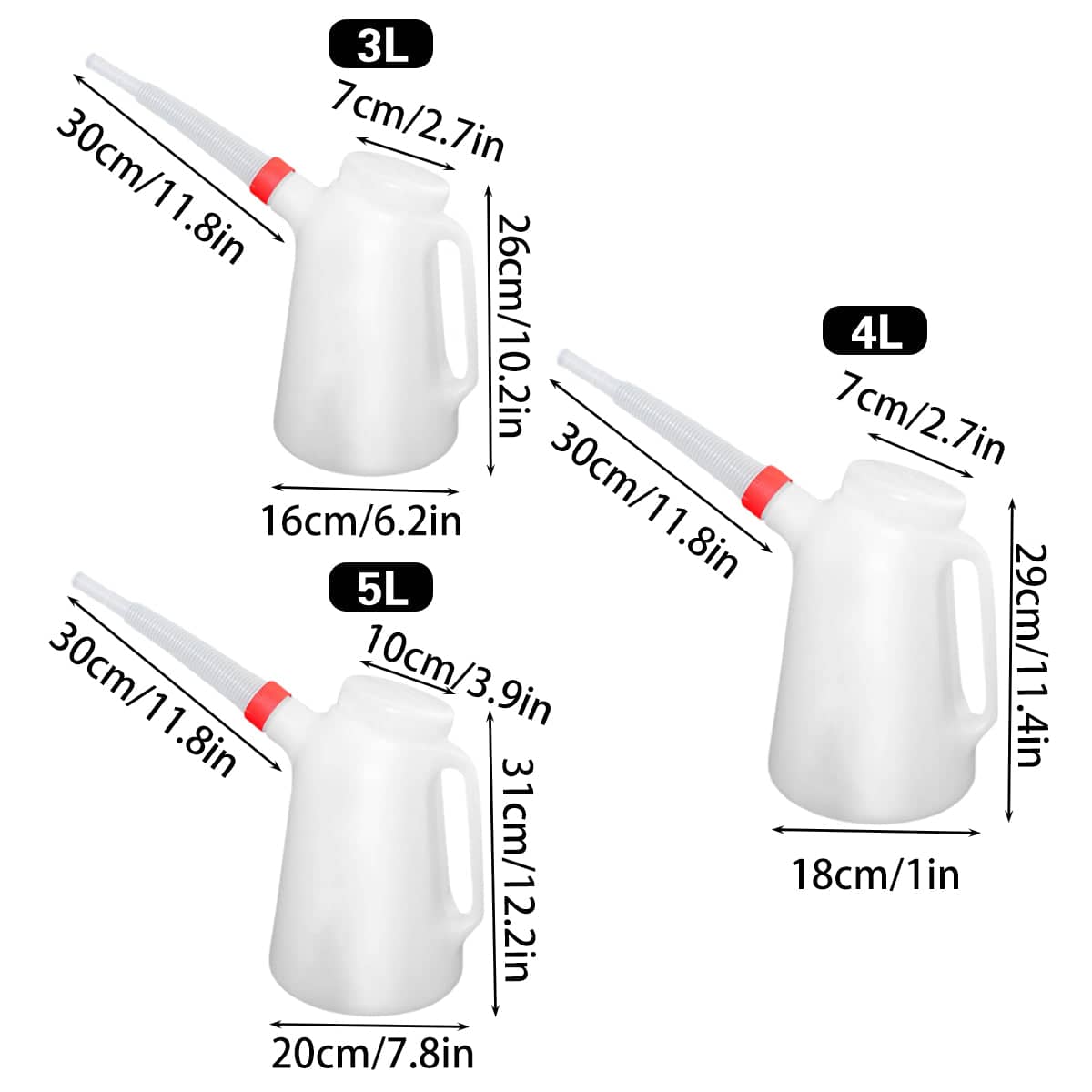 Plastic Oil Pot with Scale and Long Flexible Spout - 4L - view 4