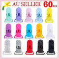Plastic Pacifier Dummy Clip Holders, Pack of 60 Assorted Colours for Crafts