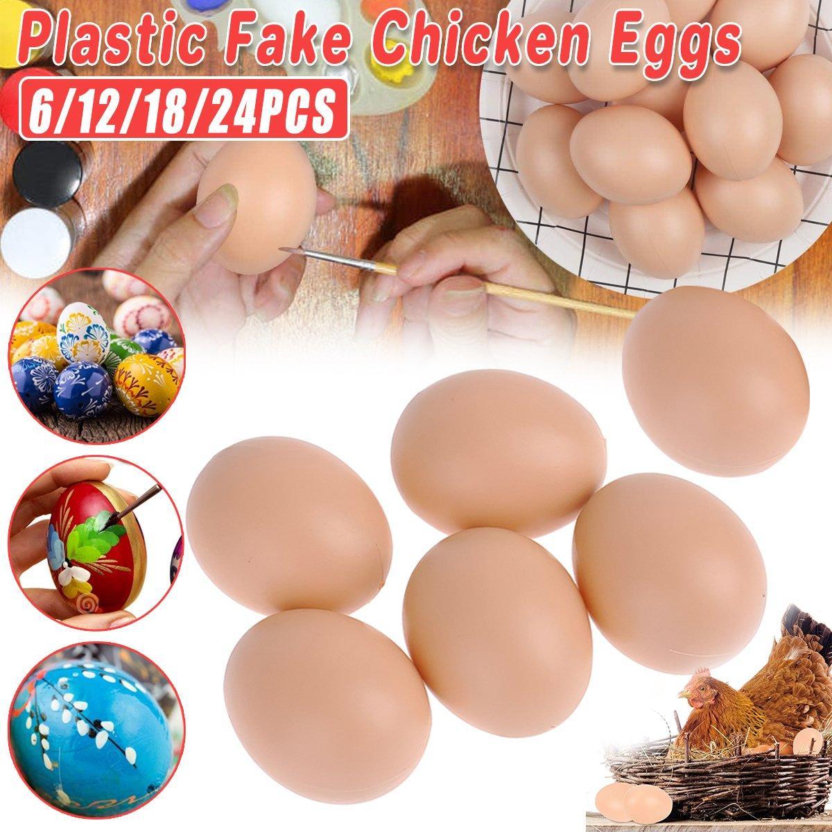 Plastic Painting Eggs for DIY Craft - Pack of 6 - view 2