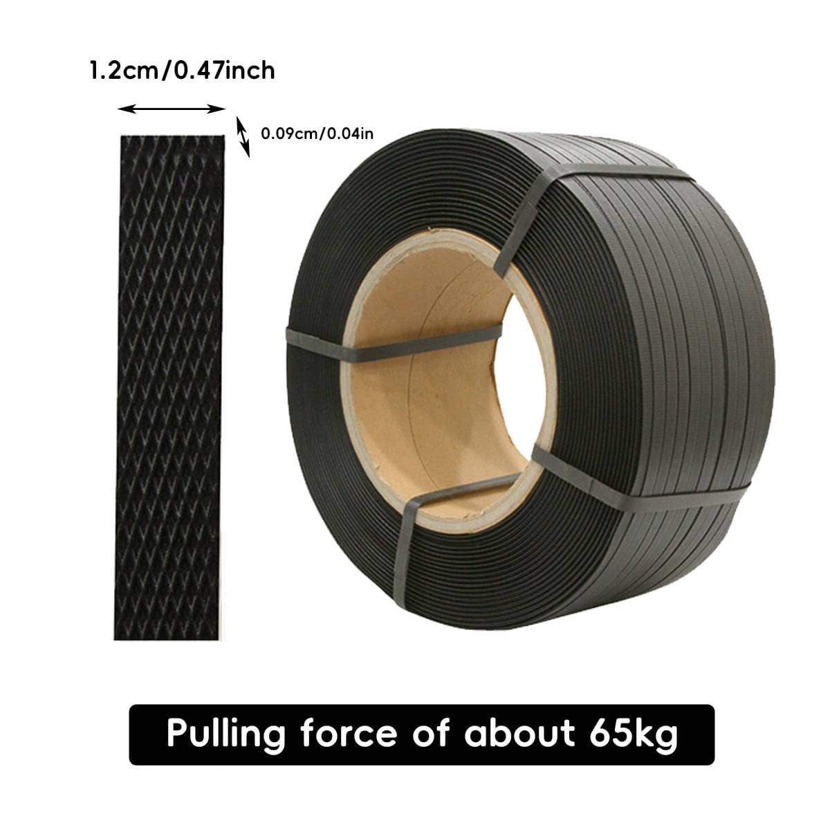 Plastic Steel Strapping Band - White, 1.2cm Wide, 65kg Tensile, 1 Roll - view 4