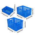 Plastic Storage Basket, Ventilated and Stackable - Blue, Medium (48 x 34.5 x 37 cm) - view 4