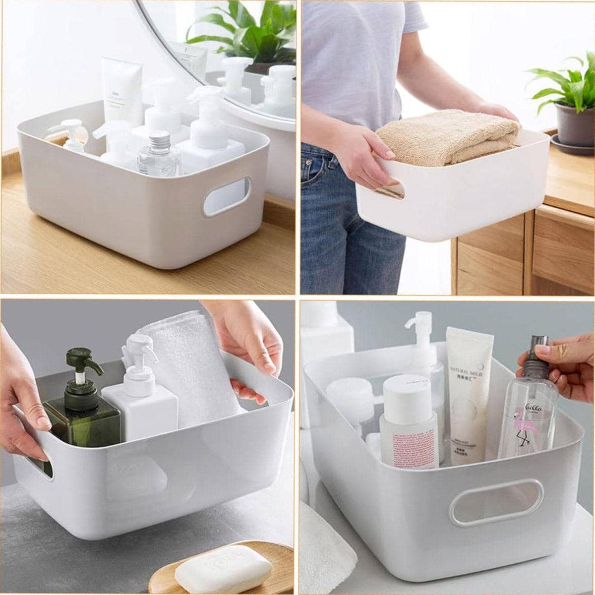Plastic Storage Baskets with Handles, Pack of 10 - view 4