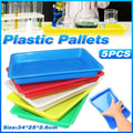 Plastic Storage Trays, 34 x 25 x 2.6 cm, Pack of 5